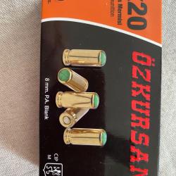 Balles à blanc 8mm pour pistolet d'alarme