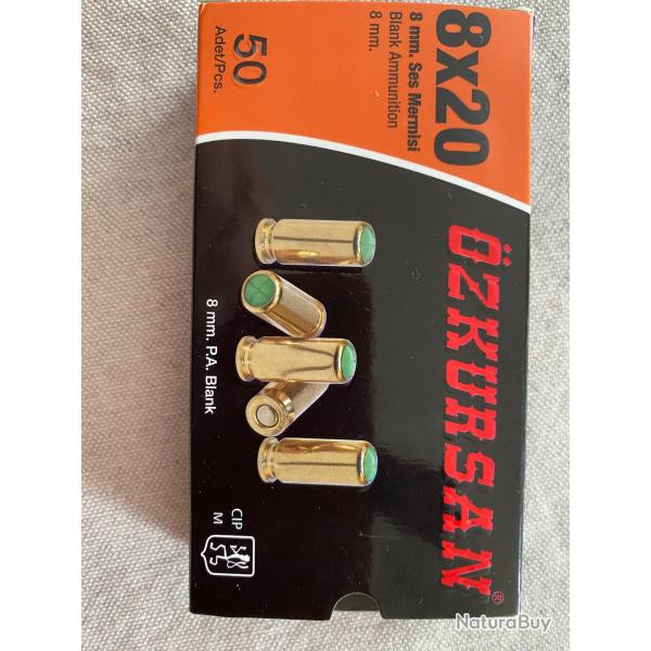 Balles  blanc 8mm pour pistolet d'alarme