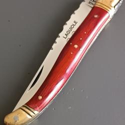 COUTEAU LAGUIOLE PIRONIN, THIERS, manche BOIS, guilloché.