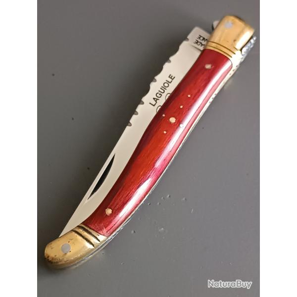 COUTEAU LAGUIOLE PIRONIN, THIERS, manche BOIS, guilloché.