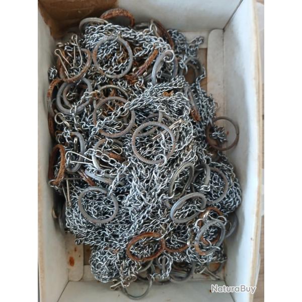 chaine a couteau lot d environ 120 pièces certains anneau sont rouillé