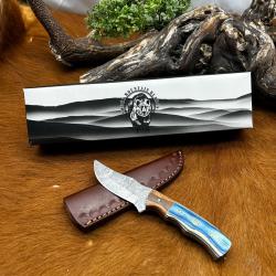 Bowie smoky Mountain Blades lame en acier Damas et manche en bois d'Olivier NSMB114