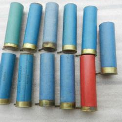lot de 11 douilles de cartouche de chasse à broches cal.14