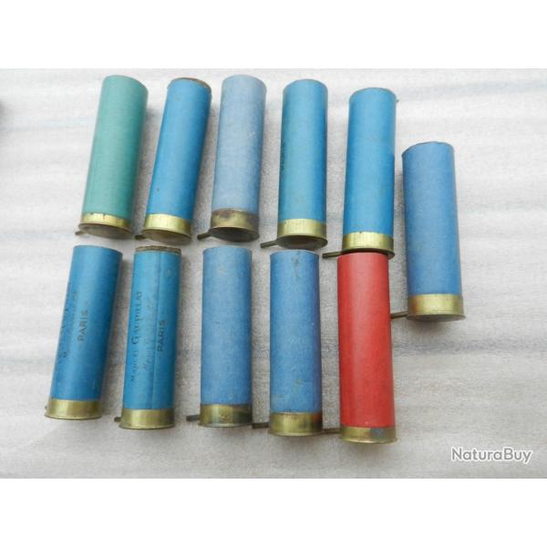 lot de 11 douilles de cartouche de chasse à broches cal.14
