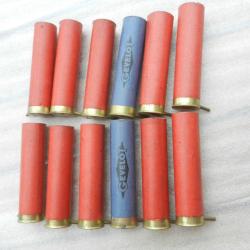 lot de 12 douilles carton de cartouches de chasse à broches cal.24