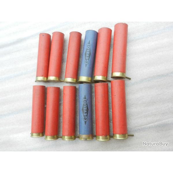 lot de 12 douilles carton de cartouches de chasse  broches cal.24
