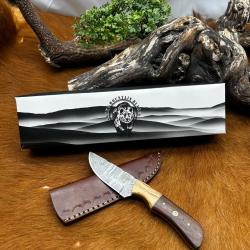 Bowie smoky Mountain Blades lame en acier Damas et manche en bois d'Olivier NSMB113