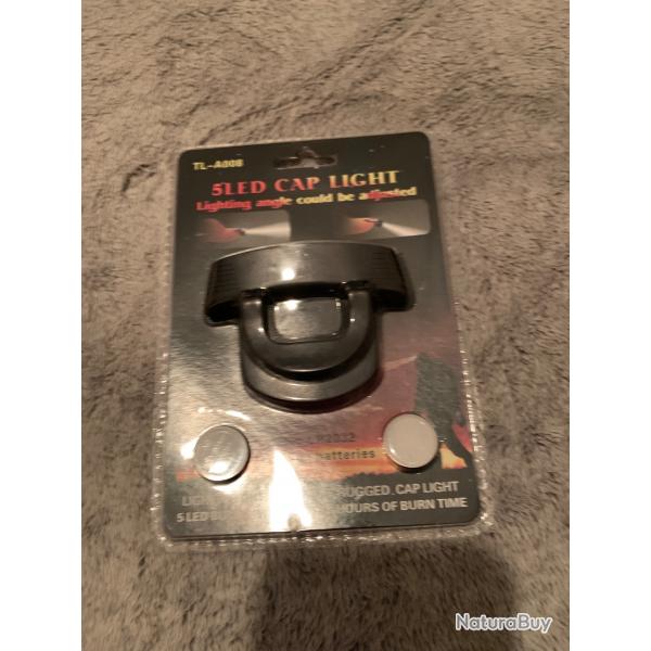 lecteur neuf 5  led pour casquette avec piles