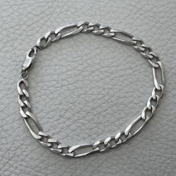 Bracelet en Argent - sterling 925 - type gourmette , maille cheval