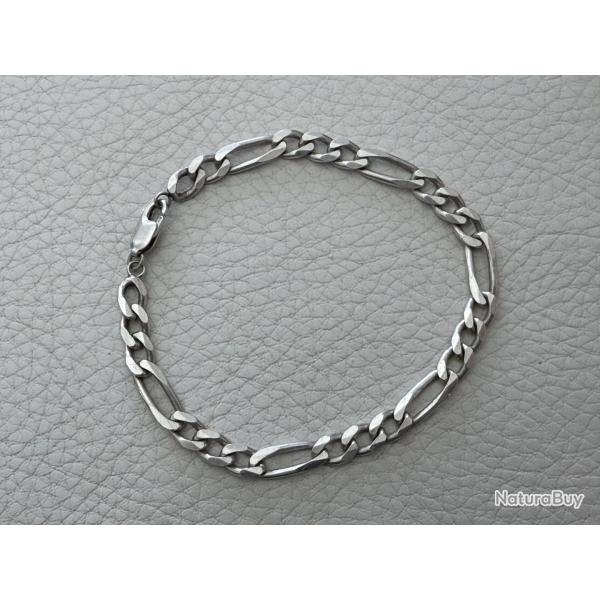 Bracelet en Argent - sterling 925 - type gourmette , maille cheval