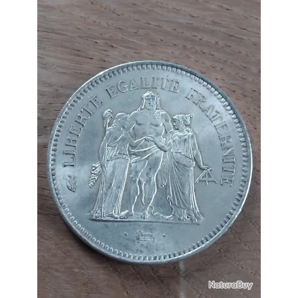 PIECE 50 FRANCS ARGENT HERCULE 1974
