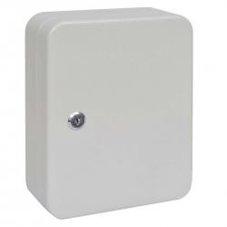 Boite à clés blanc 20x75x25 cm acier design rangement intérieur sécurisé pratique