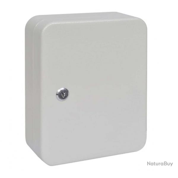 Boite à clés blanc 20x75x25 cm acier design rangement intérieur sécurisé pratique