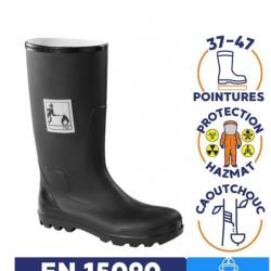 Bottes caoutchouc cmic pompier Etche Fireman SABF
