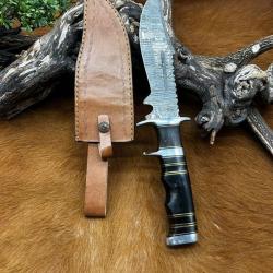 Bowie Smoky Mountain Blades lame en acier Damas 256 couches manche en bois et en corne ref NSMB101