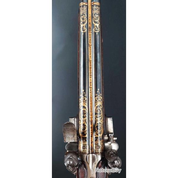 LUXUEUX FUSIL DOUBLE A SILEX CHASSE IMPERIALE COULAUX STRASBOURG 1799 / 1800 - FRANCE DIRECTOIRE Fra