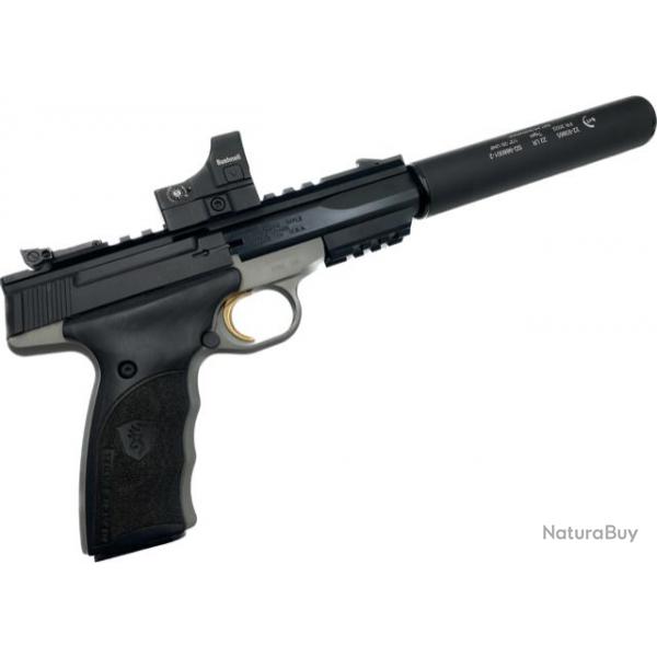 OFFRE SPECIALE !! Browning Buck Mark Black Label fileté Cal 22 lr + Point Rouge + Modérateur