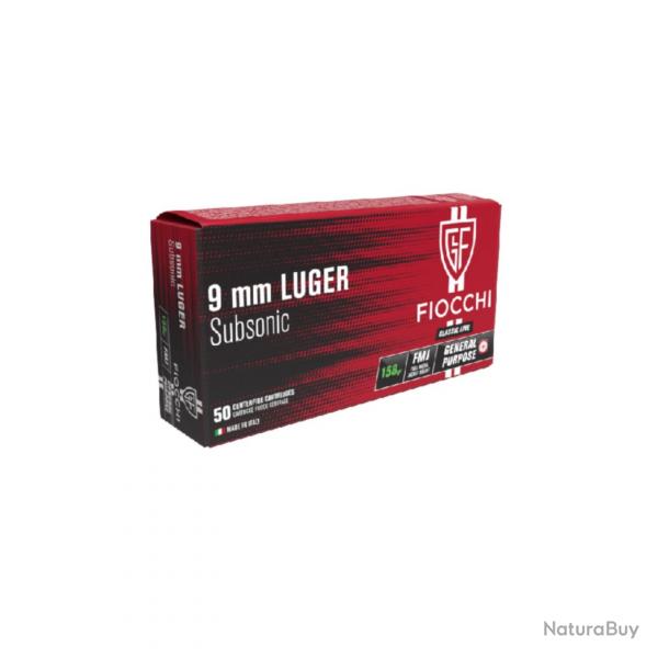 FIOCCHI cal.9x19 Subsonic FMJ 158gr x50