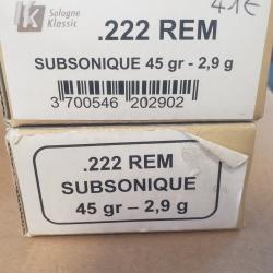 Balles 222 REM SUBSONIQUE