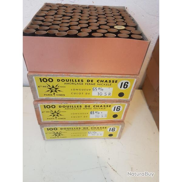 100 douilles carton neuves REY calibre 16