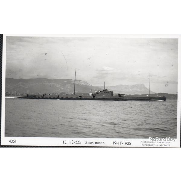 CPA - Marine de Guerre - Sous - Marin " LE HEROS "  19-11-1935 -N4093