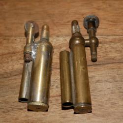 Lot de 2 briquets de tranchées à amadou et essence