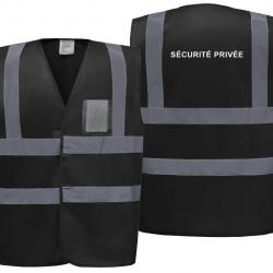 Gilet haute visibilité FIRST noir SÉCURITÉ PRIVÉE 4XL