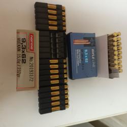 Lot de munition 9.3x62 15 norma vulcan et 17 ppu