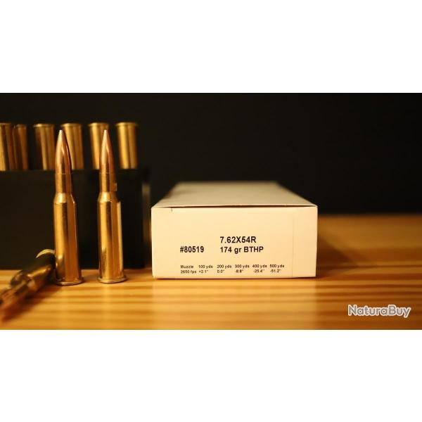 Munitions Hornady 7,62x54 R, 174 gr BTBP