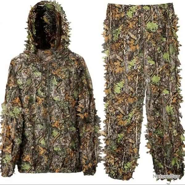 TENU DE CAMOUFLAGE COMPLETTE 3 D M/L  XL/XXL COMBINAISON DE CHASSE AFFT