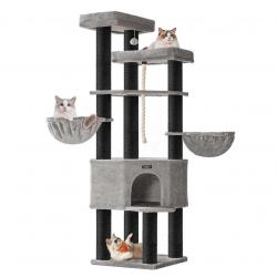 Grand arbre à chat tour de jeux pour chat à plusieurs niveaux 55 x 55 x 186,7 cm poteaux en sisal d
