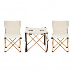 Set de table et 2 chaises de camping pliantes beige 03_0010689