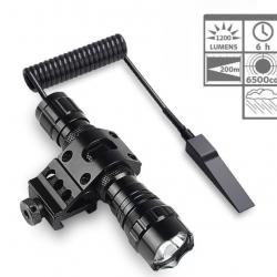 Lampe tactique étanche avec dragonne à interrupteur et pile rechargeable - Livraison rapide