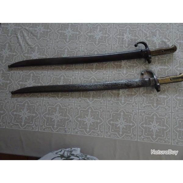 baionnettes chassepot et remington