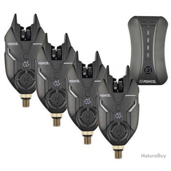 Coffret 4 dtecteurs Carpe PROWESS SCORPIUM avec centrale