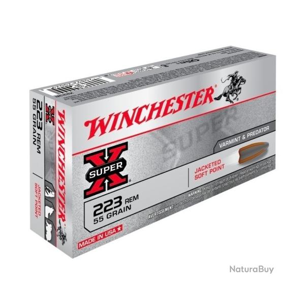 Munitions WINCHESTER cal.223 super X power point 55gr 3.56g par 60