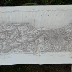 RARE carte 1:80000 CAEN Calvados Normandie MOE25CAR001