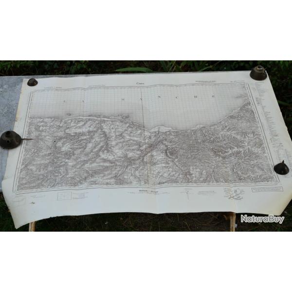 RARE carte 1:80000 CAEN Calvados Normandie MOE25CAR001