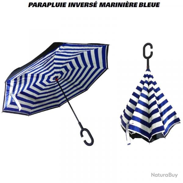 Parapluie inversé Marinière Bleue