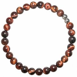 Bracelet en oeil de boeuf ou taureau - Perles rondes 6 mm