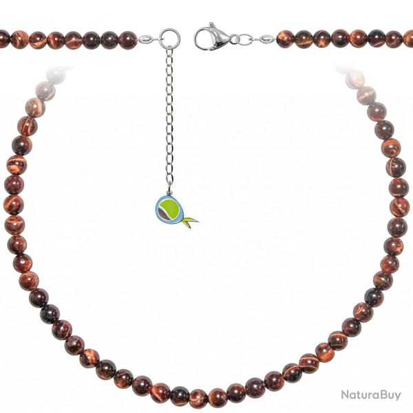 Collier en oeil de boeuf ou taureau - Perles rondes 6 mm - 55 cm