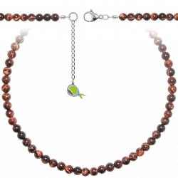 Collier en oeil de boeuf ou taureau - Perles rondes 6 mm - 60 cm