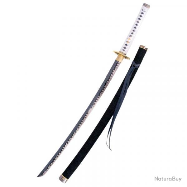 KATANA LAME ACIER TRANCHANT NOIR ET BLANC