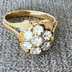 Bague en or massif 18 carats - marguerite - taille 48