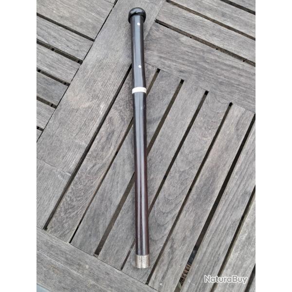 Ancienne mini canne pe en bois noirci baton commandement bne colonial militaire ?