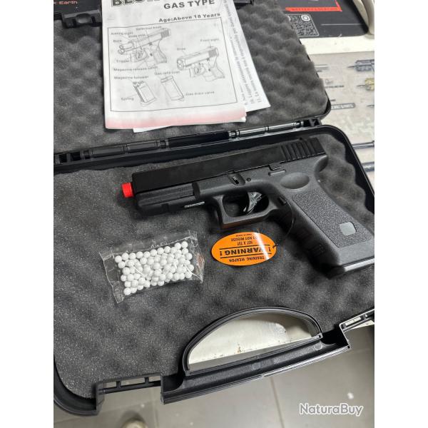 G17 gaz airsoft culasse métal mobile