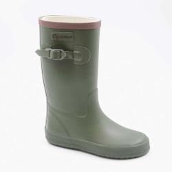 Bottes de pluie enfant caoutchouc polyester coton kaki 29 et 31