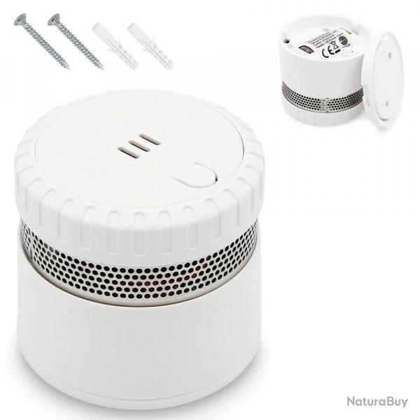 Détecteur de fumée Compact alarme 85db blanc Ø 5.5 x 5 cm