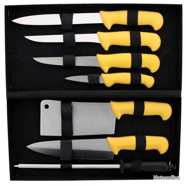 Mallette Valise du boucher acier inoxydable 7 pièces