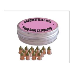 Boite de 100 bosquettes tête cuivrée 22LR